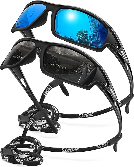 Polarized Sports Sunglasses for Men 100% UV Protection Wrap Around Unbreakable Sun Glasses for Fishing Driving-StrideForce Fitness