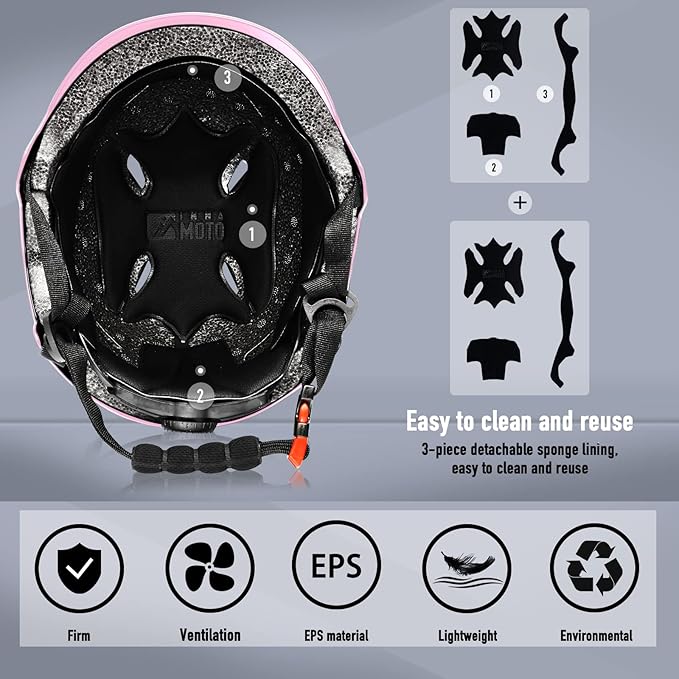 Skateboard Helmet for Adults - Adjustable Certified Safety Adults Helmet for Skateboarding Bike Bicycle Scooter Cycling Skate Skating Multisport Helmets for Women Men Boys Girls Kids Youth-StrideForce Fitness