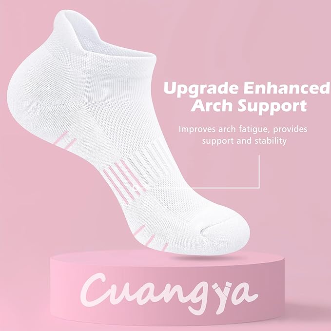 Ankle Socks Women Athletic No Show Socks Running Comfort Cushioned 5-Pairs