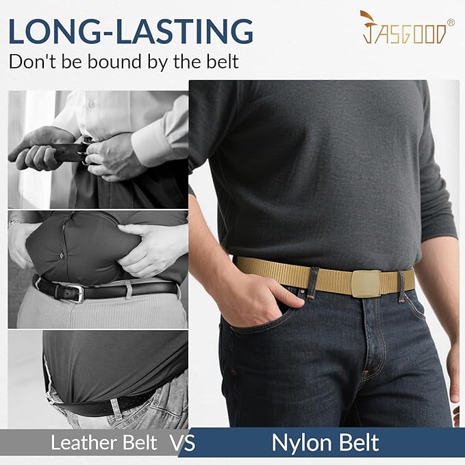 JASGOOD Nylon Canvas Breathable Military Tactical Men Waist Belt With Plastic Buckle-StrideForce Fitness