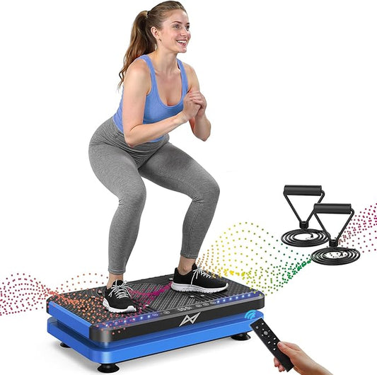 AXV Vibration Plate Fitness Platform Exercise Machine Vibrating Lymphatic Drainage Shaking Full Body Shaker Workout Vibrate Stand Shake Board Sport Gym for Weight Loss Fat Burner for Women Men-StrideForce Fitness