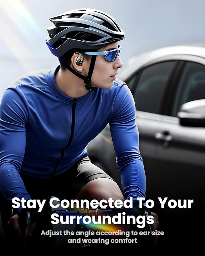 Open Ear Earbuds Bluetooth Headphones Wireless - 80Hrs Playtime Wireless Earbuds with IPX7 Waterproof Touch Control Earphones Sport with 18.2mm Drivers Stereo Sound Bluetooth 6.0 for Running Fitness-StrideForce Fitness