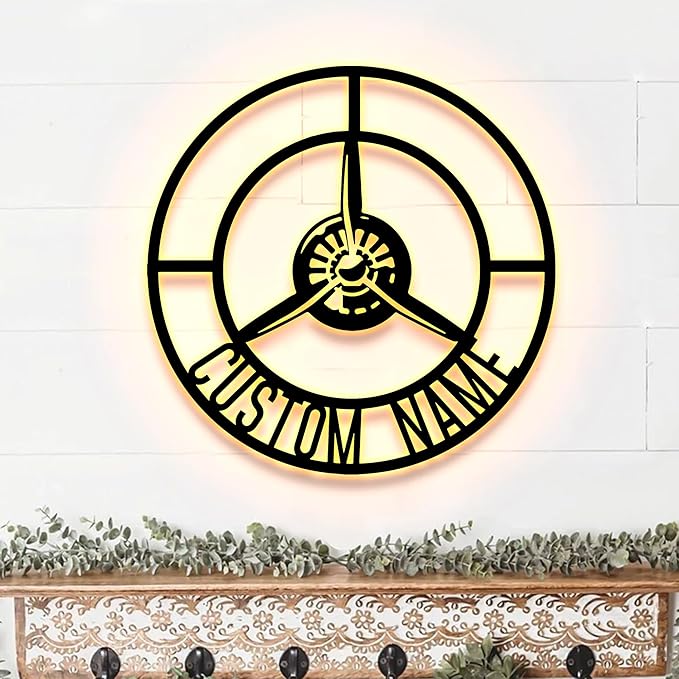 Personalized Pilot Metal Sign, LED Light Pilot Metal Wall Art, Custom Pilot Name Sign, Christmas Gift, Decoration Airforce, Xmas Gifts-StrideForce Fitness