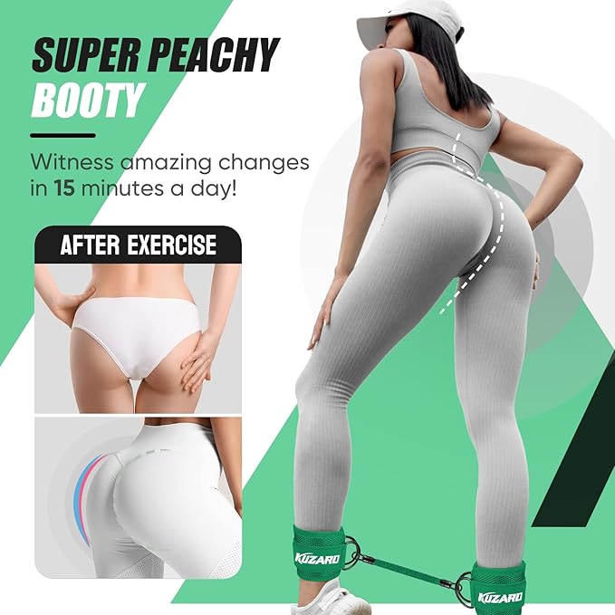 Ankle Resistance Bands with Cuffs for Working Out, Resistance Bands for Women, Exercise Bands for Leg and Glute, Booty Workout Equipment for Kickbacks, Butt and Hip Training, Ankle Weights Bands Set