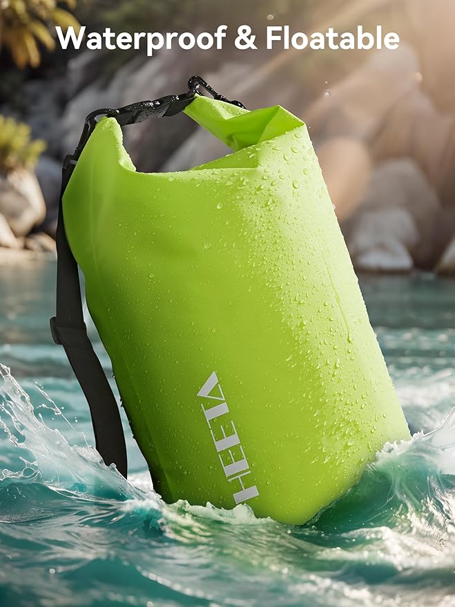 HEETA Waterproof Dry Bag for Women Men(Upgraded Version) 5L/10L/20L/30L/40L Roll Top Lightweight Dry Storage Bag Backpack with Emergency Whistle for Travel, Swimming, Boating, Kayaking, Camping, Beach-StrideForce Fitness