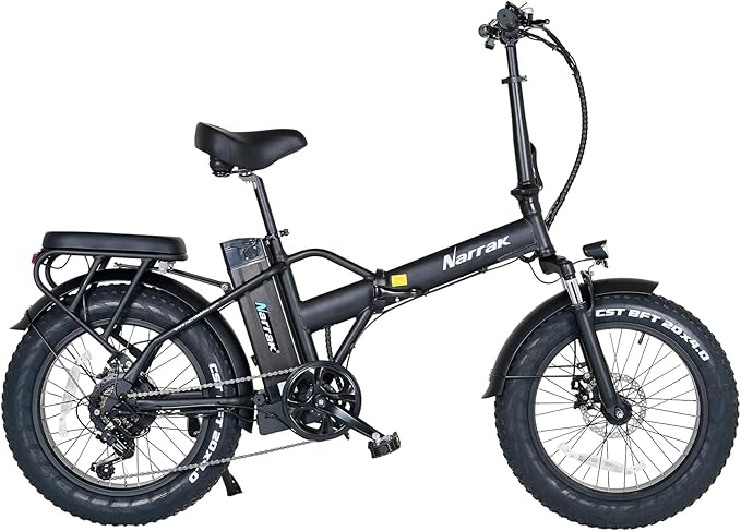 Fat Tire Folding Electric Bike, 48V & 624Wh Lithium Removable Battery, Peak 1100W Brushless Motor, Max Speed 28Mph, M5 Large LCD Display, Suspension, Step-Over/Thru Frame-StrideForce Fitness