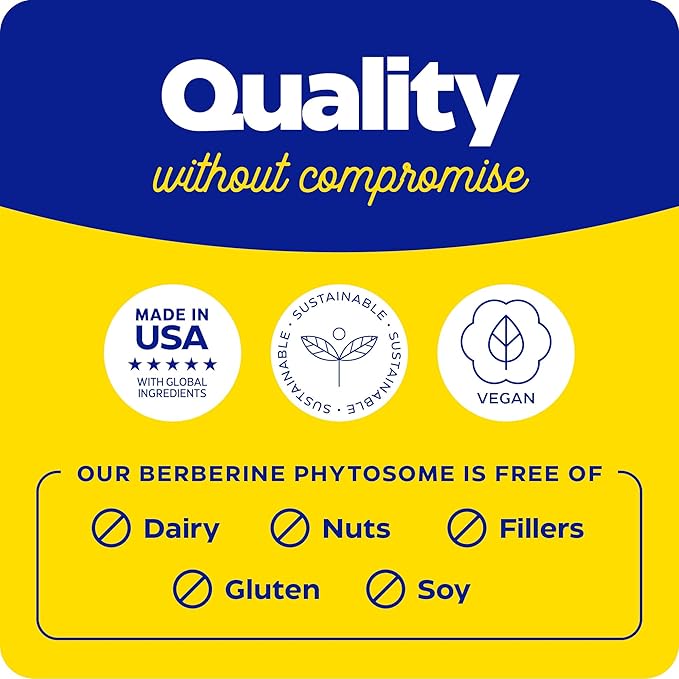 Enzymedica, Berberine Phytosome, 9.6X Better Bioavailability, High Potency Natural Vegan Dietary Supplement for Metabolic Support, 60 Capsules-StrideForce Fitness