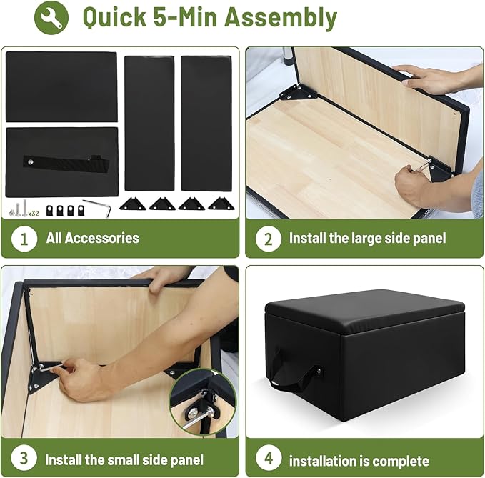 Foldable Pilates Reformer with Sitting Box, Double Jump Boards – Wooden Pilates Reformer Machine with Velvet Straps, German Springs, Smooth Aluminum Rails, Pilates Machine for Home-StrideForce Fitness