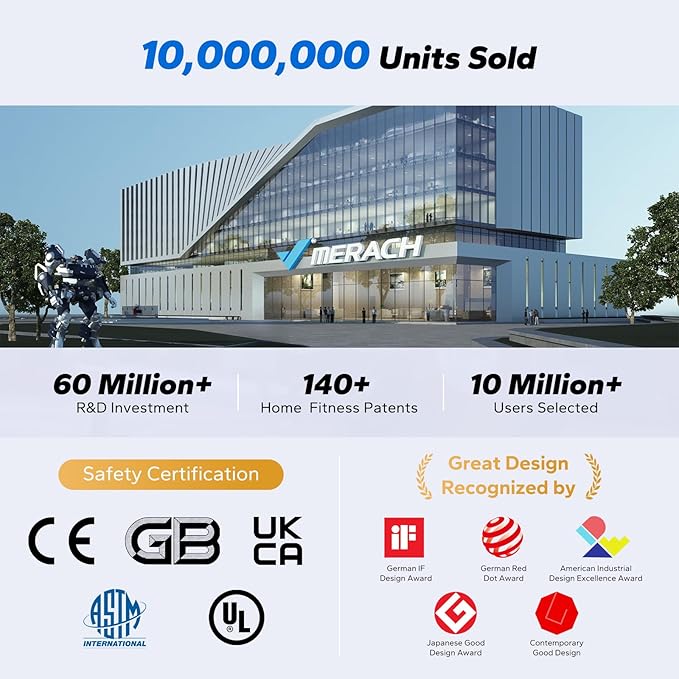 MERACH Stair Stepper for Home Gym Exercise, New Version Stairmaster for Full-Body Workout, Compact Folding Stair Climber with Extended Step Range, Adjustable Handlebar/Pedal-StrideForce Fitness