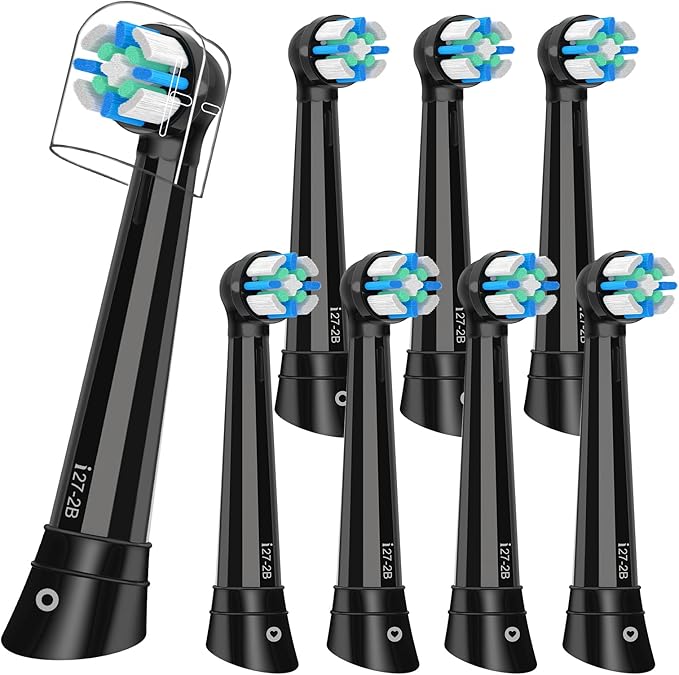 iO Replacement Heads Compatible with Oral B iO 2/3/4/5/6/7/8/9/10 Series Electric Toothbrush,IO Toothbrush Heads Compatible with Oral B iO,Medium-Hard bristles Care for Your Teeth,Black