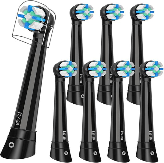 iO Replacement Heads Compatible with Oral B iO 2/3/4/5/6/7/8/9/10 Series Electric Toothbrush,IO Toothbrush Heads Compatible with Oral B iO,Medium-Hard bristles Care for Your Teeth,Black