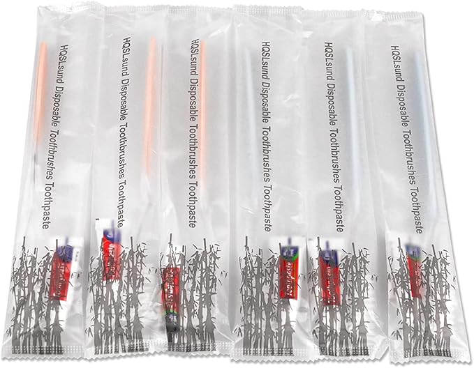HQSLsund 200 Pack Disposable Toothbrushes with Toothpaste, Individually Wrapped Soft Bristle Toothbrushes, Travel Kit