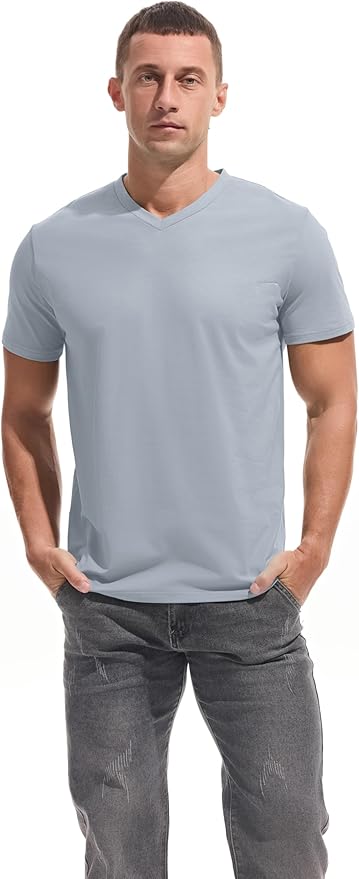VEIISAR Premium V Neck T Shirts for Men - Modern Fitted Tees Vneck Undershirts-StrideForce Fitness