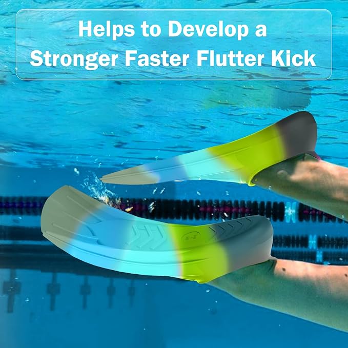 Gintenco Swim Fins, Kids Swim Training Fins for Lap Swimming, Travel Size Flippers with Mesh Bag, Silicone Swimming Fins for Kids Teens Adults Women Men-StrideForce Fitness