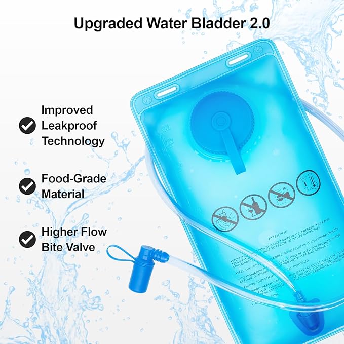Everfun Hydration Backpack 18L with Water Bladder 2L/3L Hiking Water Backpack Women Men Hydration Pack Insulated Lightweight Day Hydropack with Storage for Hiking, Biking, Running, Festival-StrideForce Fitness