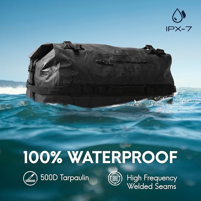 Haimont Large Waterproof Duffel Backpack Roll-Top Heavy Duty Dry Duffle Bag for Boating, Travel, Motorcycle, Kayaking, Camping, 60L-StrideForce Fitness