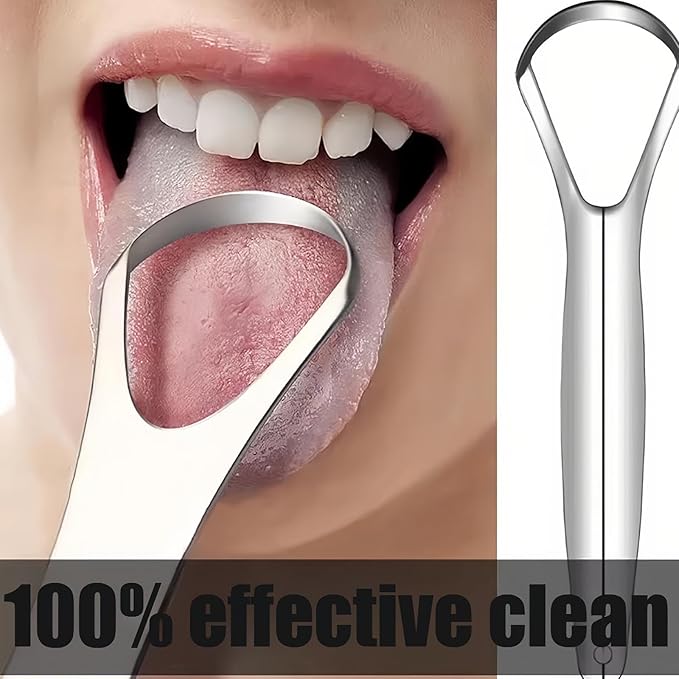 Four-person family set Premium Stainless Steel Tongue Scraper Set, 4 Pack Metal Oral Cleaners for Adults, Professional Dental Hygiene Tools, 5.8 Inch Length