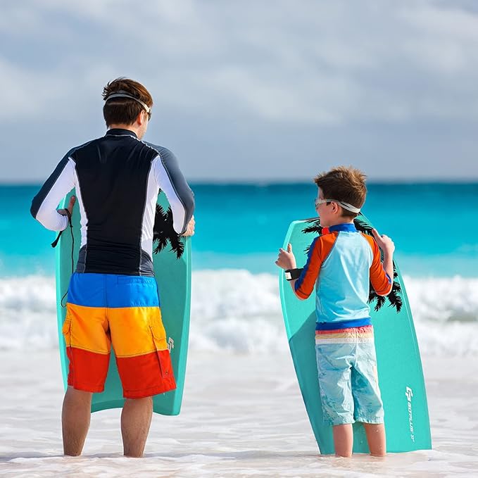 KOTEK 33/37/41 Inch Body Board with Wrist Leash, EPS Core, Dual Channel, HDPE Slick Bottom, Bodyboard for All Skill Levels & Wave Conditions-StrideForce Fitness