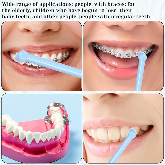 4 PCS End Tuft Toothbrush Adult, Gum Single End Tuft Brush, Soft Orthodontic Toothbrushes for Braces, Small Soft Head for Tiny Hard-to-Reach Areas Detail Cleaning, Individually Wrapped