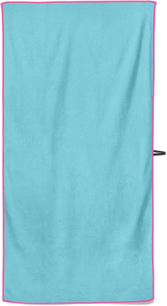 Flow Hydro Sport Towel - Microfiber Quick Dry Swimming Towels for Swim, Pool, Triathlon, and Other Water Sports in Medium, Large, Extra Large, and Hooded Sizes (Aqua, Medium (48" x 24"))-StrideForce Fitness