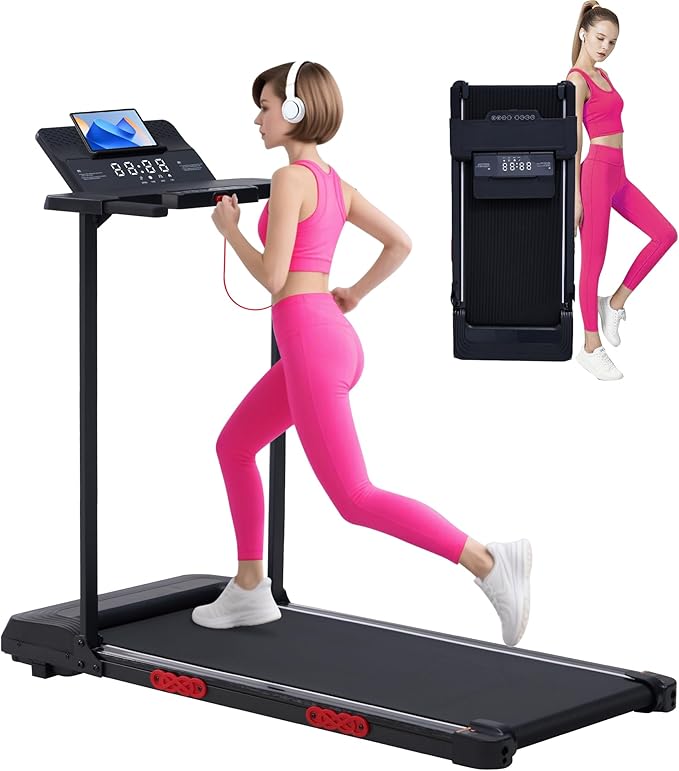 Walking Pad Treadmill with Handle Bar, 3.5HP Compact Electric Walking Pads Treadmills with Handles for Home Apartment Small, 0.6-10MPH Portable Foldable Folding Small Treadmill Home, 400LBS Capacity-StrideForce Fitness