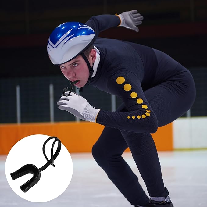 10 Pcs Strapped Mouth Guard Football Mouthguard for Braces with Strap Football Mouth Guard for Braces for Sports for Boxing Basketball(Black)