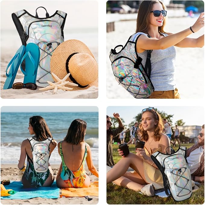 Reflective Hydration Backpack, Hydration Pack - Water Backpack with 2L/3L Hydration Bladder, Essential for Festivals - Rave Hydration Pack for Hiking, Running, Cycling, and Festivals-StrideForce Fitness