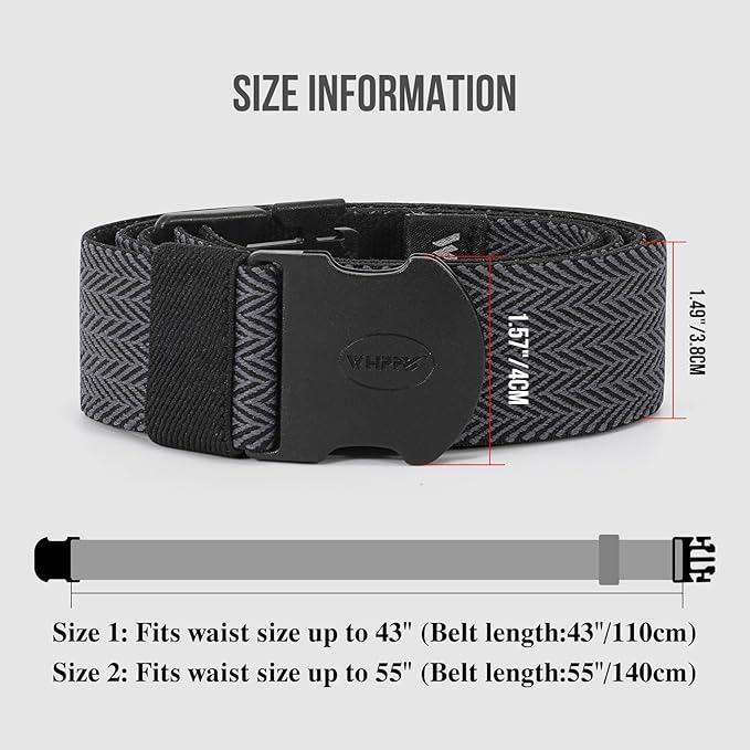 WHIPPY Mens Elastic Stretch Belt Unisex Adventure Web Belt for Women Men with Non-Metal Buckle Adjustable Belts-StrideForce Fitness