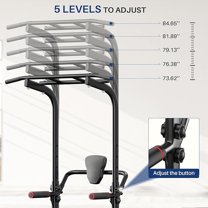 BangTong&Li Power Tower, Pull Up Bar Dip Station/Stand for Home Gym Strength Training Workout Equipment-StrideForce Fitness