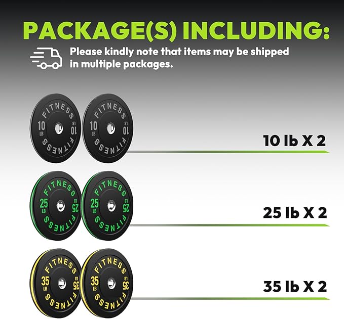 Bumper Plates 2 - Inch Olympic Weight Plate Set for Barbell, 10-55 lb Rubber Weights Sets for Home Gym, Strength Training Plate, Weight Lifting, Black-StrideForce Fitness