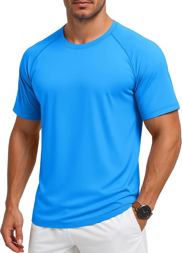 MAGCOMSEN Men's Short Sleeve UPF 50+ Sun Protection Shirts Quick Dry Athletic T-Shirt Hiking Running Swimming Rash Guard-StrideForce Fitness
