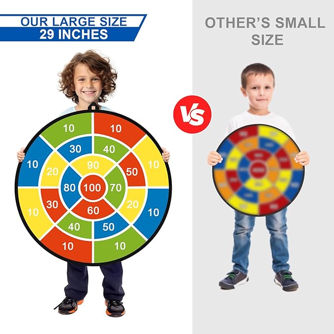 Dart Board for Kids, Darts Set Double-Sided Dart Board with Sticky Balls and Darts, Indoor Outdoor Sport Fun Party Play Parent-Child Activity Game Toys, Gifts for Boys and Girls Aged 3 to 12 Years-StrideForce Fitness