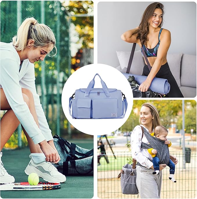 FIORETTO Women's Gym Duffle Bag with Shoes Compartment, 37L Capacity, Ideal for Travel, Gym, Sports, Duffel, Weekender-StrideForce Fitness