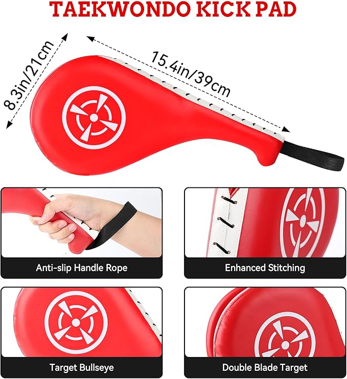 Punching Mitts Kick Pack Set, Boxing Pads Curved Focus Punching Mitts Kickboxing Striking Target Pads for Kids Men Women, Martial Arts Training Equipment for Boxing Taekwondo Karate Muay Thai-StrideForce Fitness