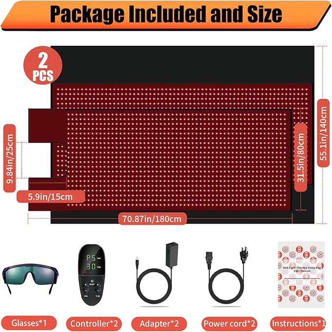 iTHERAU Large Red Light Therapy Blanket 2460 LEDs Infrared Red Light Sleep Bag for Full Body, Resolve Inflammation, Relieve Joint or Back Pain, Red Light Wrap 660 & 850nm Wavelengths, 71in X 32in-StrideForce Fitness