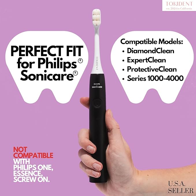 Replacement Brush Heads for Philips Sonicare Electric Brush - Ultra Soft Toothbrush Heads for Sensitive Teeth & Gums - Replacement Head with 10,000 Wave Cut Nano Bristles - 2 Pack - Panda