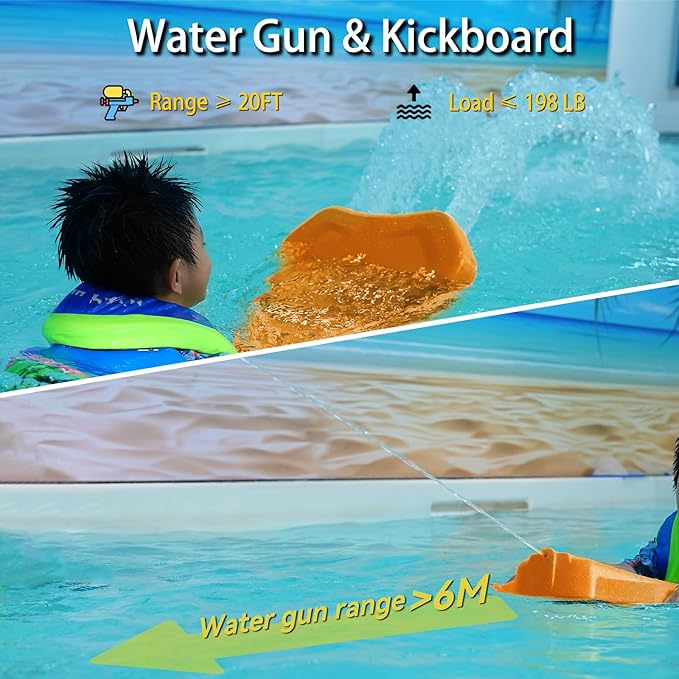Electric Swimming Kickboard for Kids – 2-in-1 Water Jet & Propeller, Water Scooter Float Board for Swim Training, 6.1kgf Thrust, 24V/4.6Ah Battery, 45 Min Runtime, Load 198 lbs, Summer Pool Toy-StrideForce Fitness