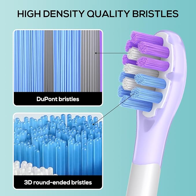 ASYH 4Pcs Replacement Toothbrush Heads Compatible with Philips Sonicare Snap-on Electric Toothbrushes, Medium Soft Brush Heads (Pruple)