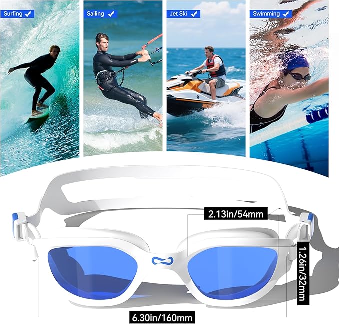 COPOZZ Swim Goggles Adult Women, Swimming Goggles for Women & Men, Anti-Fog No Leaking UV Protection for Adult-StrideForce Fitness