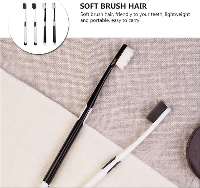 Wavy Soft Bristle Toothbrush 4pcs for Adults and Pregnant Women, Postpartum Oral Care Tool with Thousands of Bristles, Mild Teeth Cleaning for Sensitive Gums Random Style