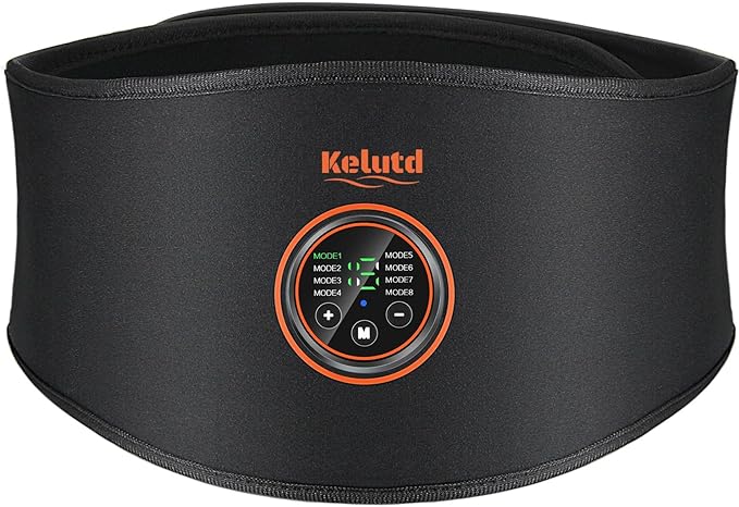 Abs Stimulator Belt-FDA Cleared EMS Massager Abdominal Toining Fitness Belt without GEL SHEET Tactical Abs Power Muscle Toner Workout Men Women & Bodybuilders USB Rechargeable Black KLT-07-StrideForce Fitness