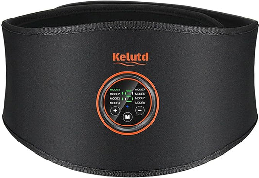 Abs Stimulator Belt-FDA Cleared EMS Massager Abdominal Toining Fitness Belt without GEL SHEET Tactical Abs Power Muscle Toner Workout Men Women & Bodybuilders USB Rechargeable Black KLT-07-StrideForce Fitness