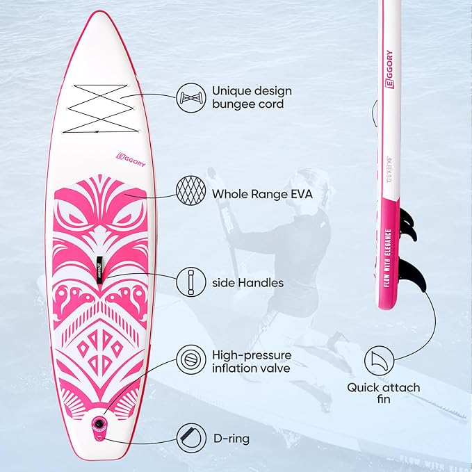 Inflatable Paddle Board,Stand Up Paddle Board Set, Extra Wide SUP Board with Removable Fin, Floating Paddle, Hand Pump, Waterproof Phone Pouch,Traveling Board-StrideForce Fitness