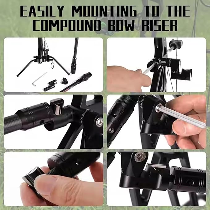 Single Side Adjustable V Bar Mount, Archery Stabilizers Bow Stabilizer Quick Disconnect Rod for Compound Bow, Single Sidebar Back Bar Stabilizer Mount-StrideForce Fitness