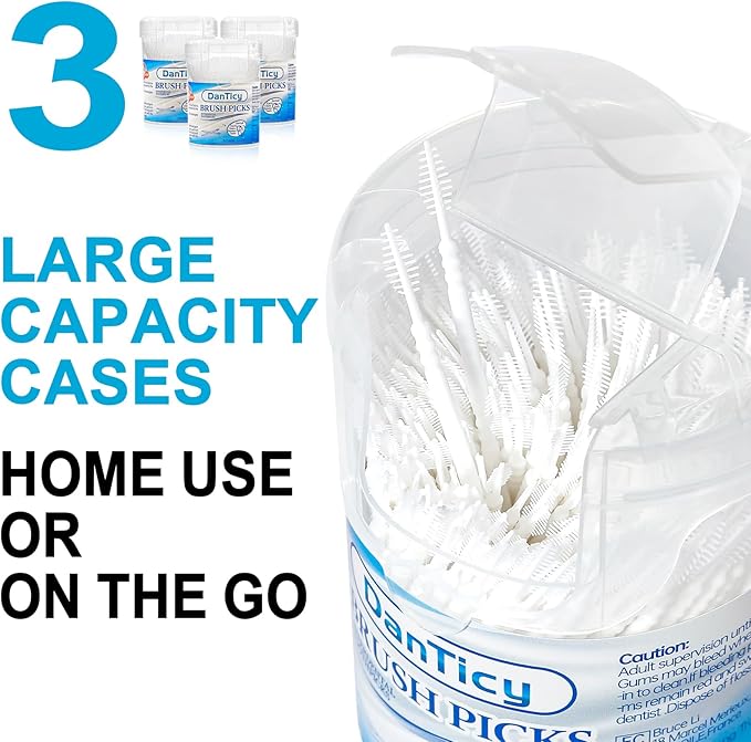 Brushpicks Interdental Toothpicks,Soft Bristle Dental Floss Picks Toothpicks,Helps Removes Plaque and Debris Between Your Teeth 900PCS (Pack of 3)