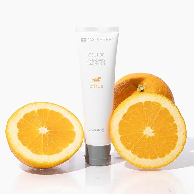 CariFree Gel 1100, Citrus Flavored, Anti-Cavity Fluoride Toothpaste with Nano Hydroxyapatite for pH Neutralization, Cavity Prevention & Enamel Protection, Dentist Recommended,(2.4 Ounce (Pack of 2)