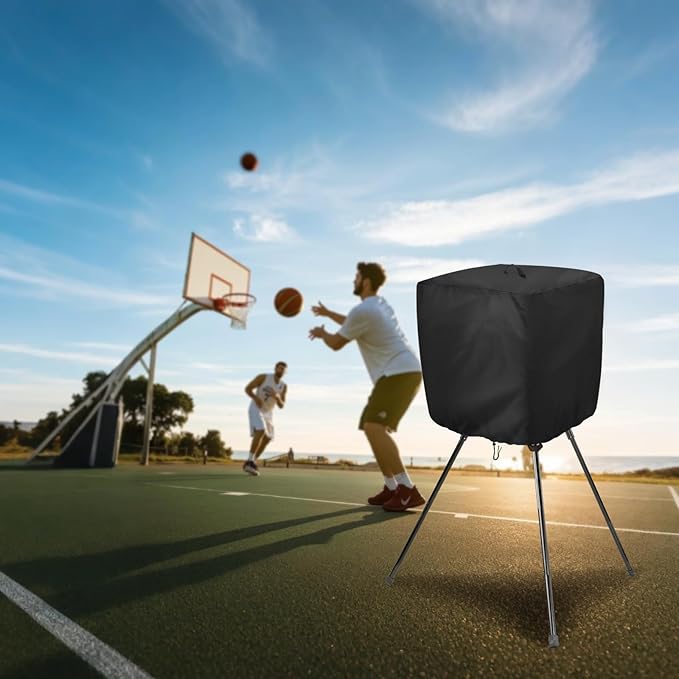 Pitching Machines Cover for Sports Attack Junior Hack Attack Softball Pitching Machine, 600D Waterproof Baseball Pitching Machines Cover, Black-StrideForce Fitness