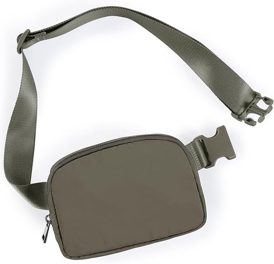 ODODOS Unisex Mini Belt Bag with Adjustable Strap Small Fanny Pack for Workout Running Traveling Hiking, Dark Umber-StrideForce Fitness