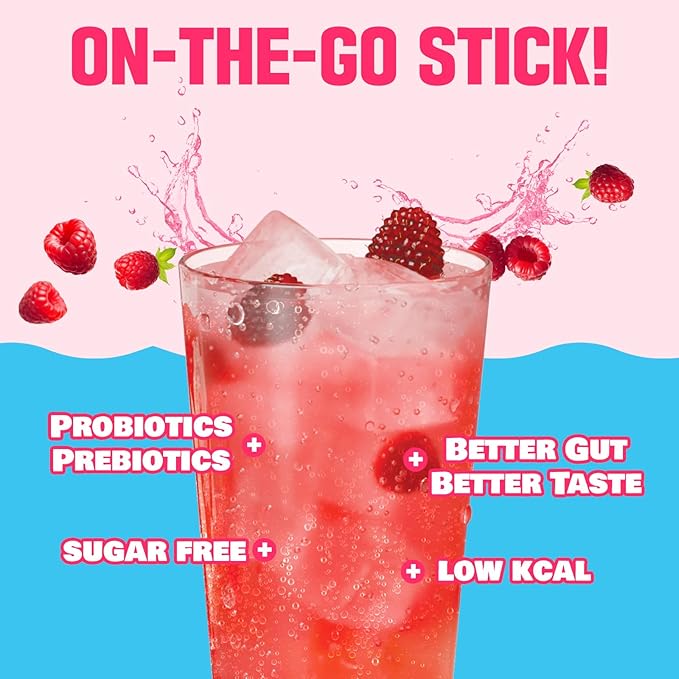 TEAZEN Raspberry Kombucha Tea, Hydration Drink Mix, Sugar Free, Live Probiotics & Prebiotics, 10 Sticks, 1.76oz-StrideForce Fitness