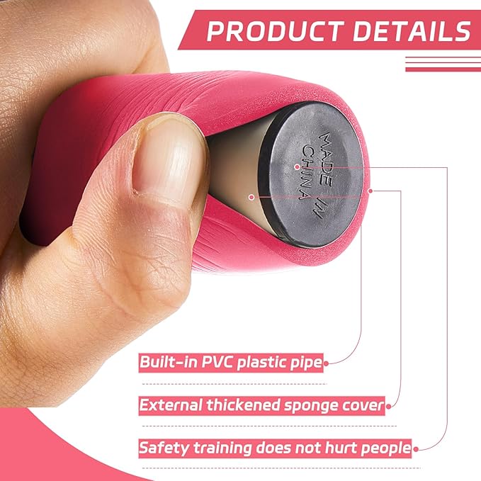 8 Pieces 23.6 Inches Foam Padded Escrima Sticks for Safe Practice Training Martial Arts and Karate with 4 Carry Bag Case-StrideForce Fitness